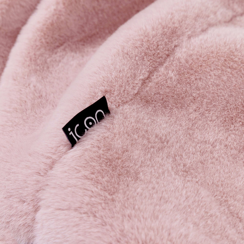 Pouf classique en fausse fourrure Kingston, rose