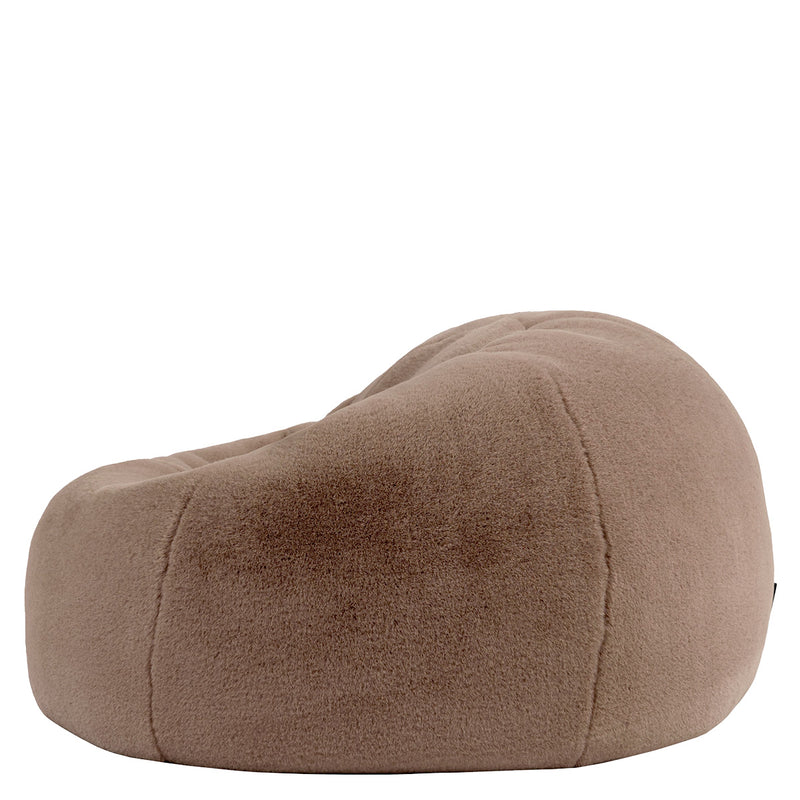 Pouf classique en fausse fourrure Kingston, brun moka