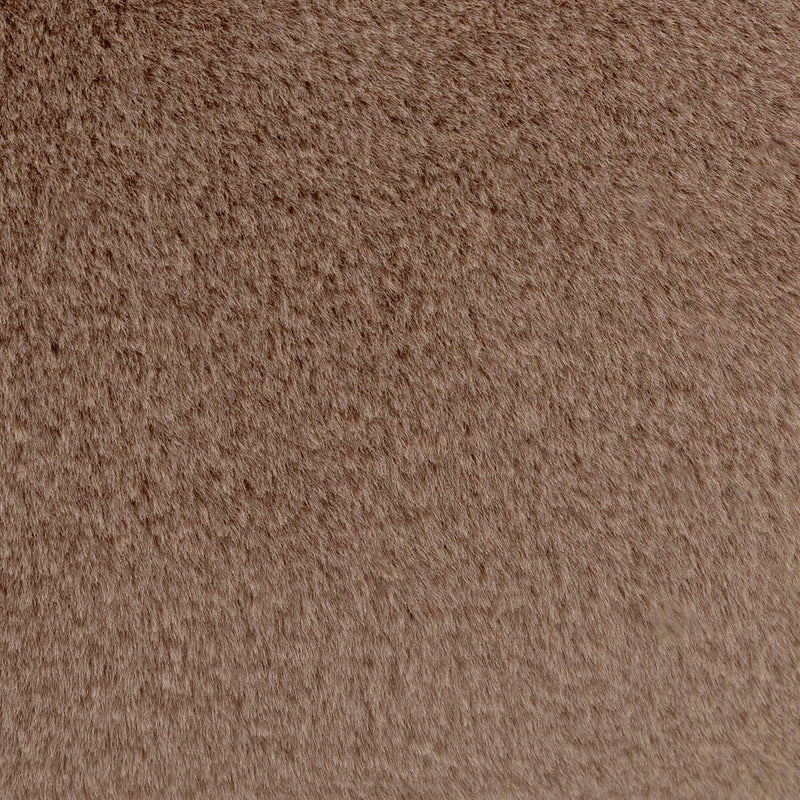 Pouf classique en fausse fourrure Kingston, brun moka