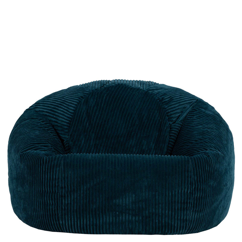 Pouf classique Kingston en velours côtelé XL, bleu sarcelle
