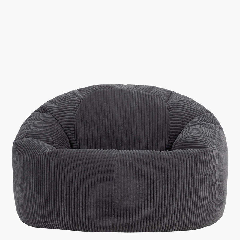 Pouf classique Kingston en velours côtelé XL, gris anthracite