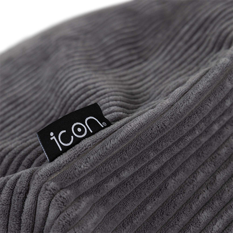 Pouf classique Kingston en velours côtelé XL, gris anthracite