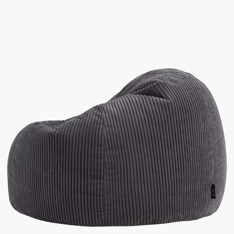 Pouf classique Kingston en velours côtelé XL, gris anthracite