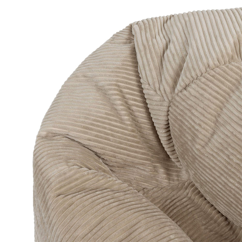 Pouf classique Kingston en velours côtelé XL, pierre