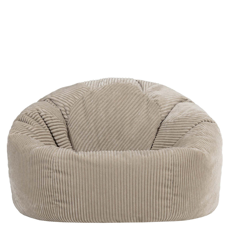 Pouf classique Kingston en velours côtelé XL, pierre