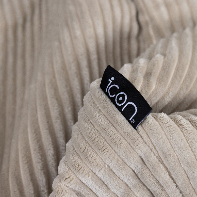 Pouf classique Kingston en velours côtelé XL, pierre