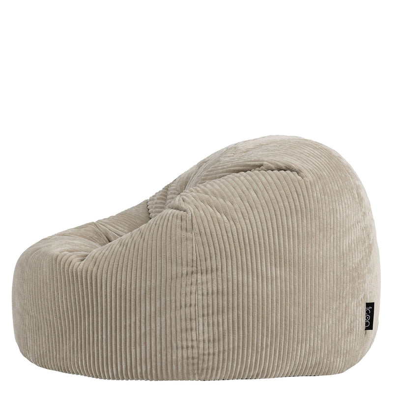 Pouf classique Kingston en velours côtelé XL, pierre
