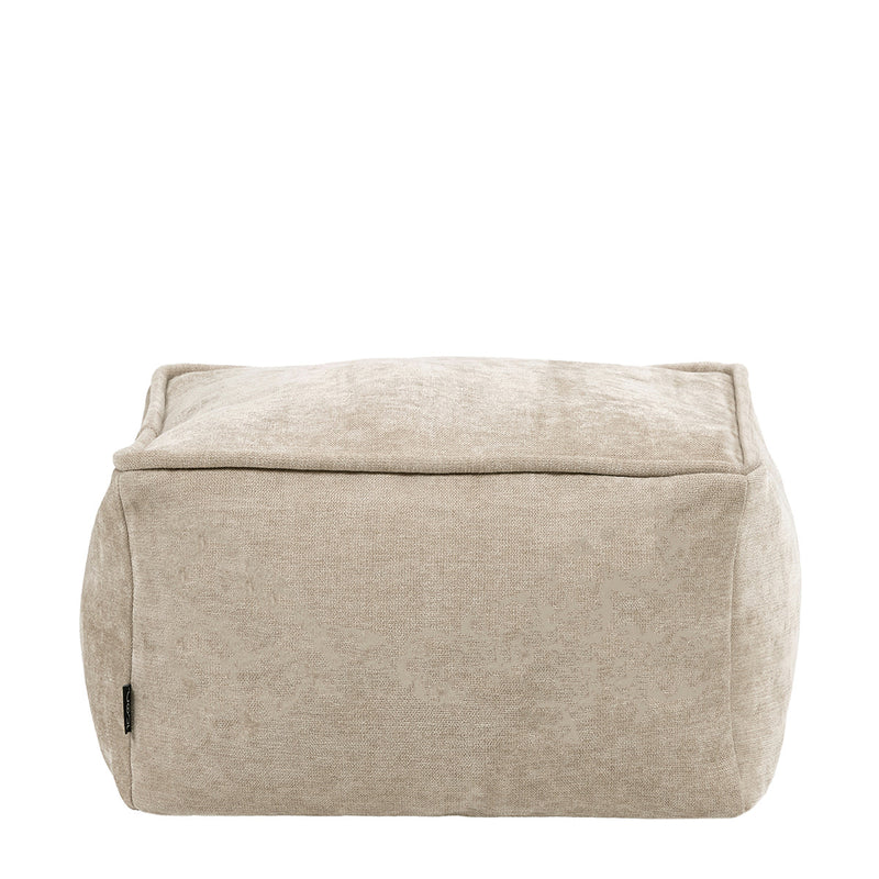 Repose-pieds en tissu chenille Amara, naturel