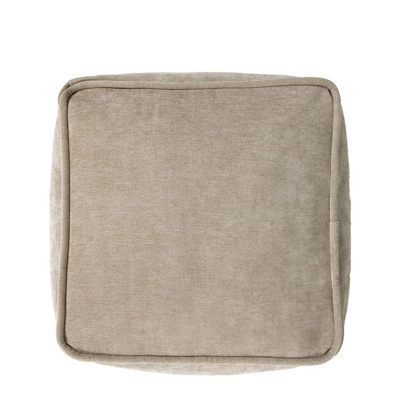 Repose-pieds en tissu chenille Amara, naturel