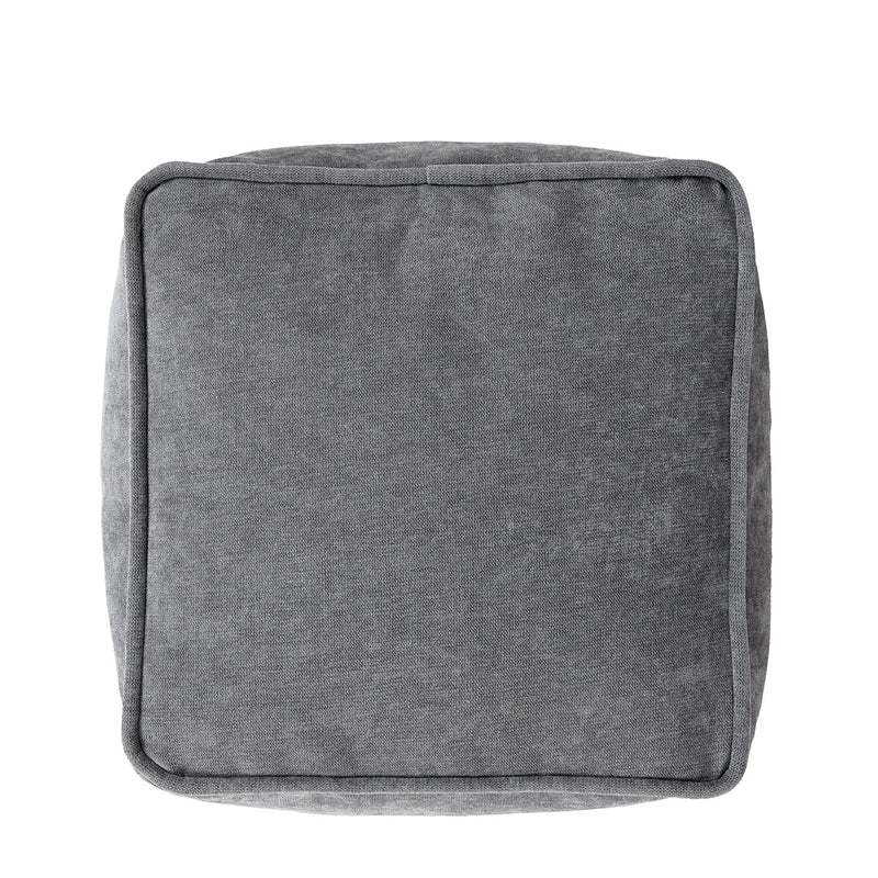 Repose-pieds en tissu chenille Amara, gris