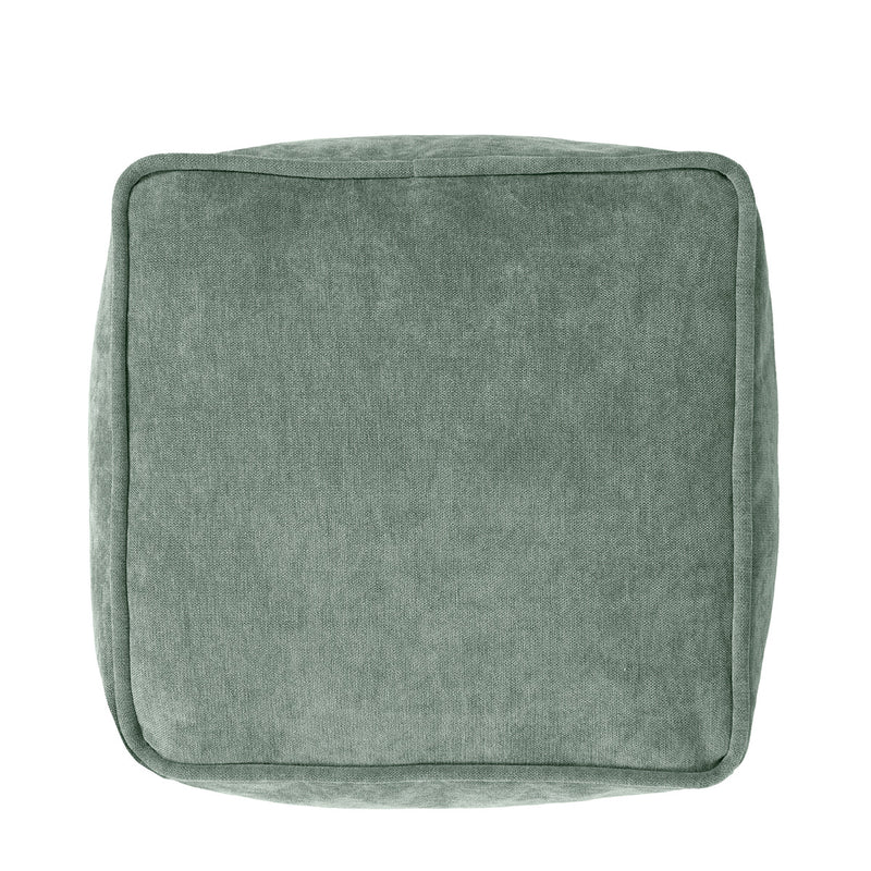 Repose-pieds en tissu chenille Amara, vert sauge