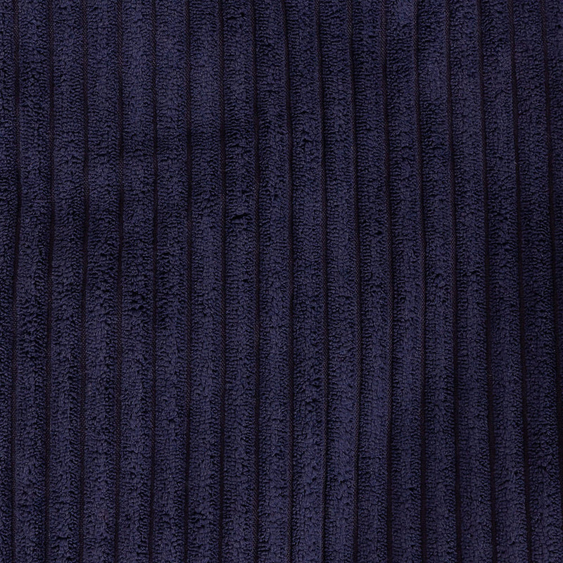 Repose-pieds en velours côtelé Amara, bleu marine