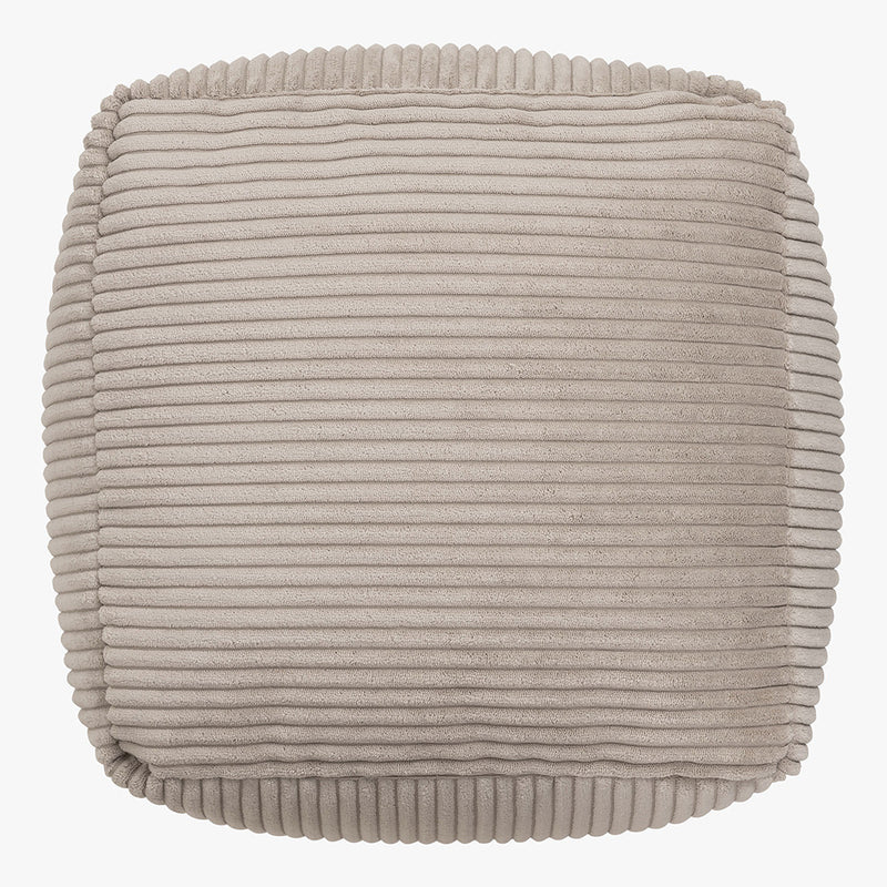Repose-pieds en velours côtelé Amara, pierre