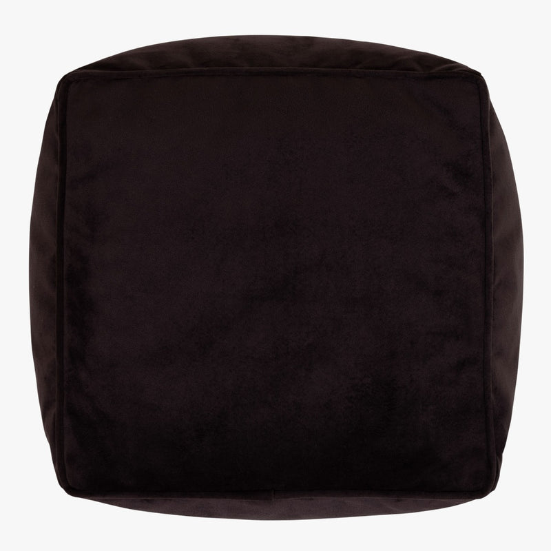 Tabouret carré Amara en velours - Marron