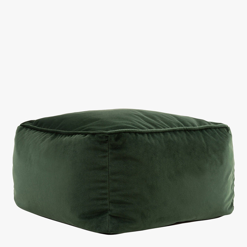 Pouf carré Amara Velvet - Vert Forêt