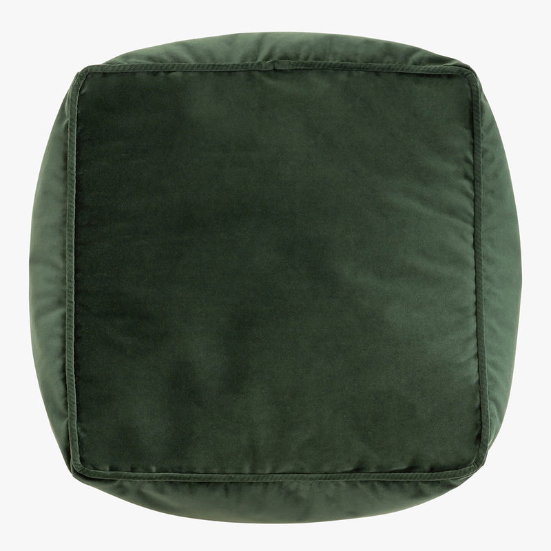 Pouf carré Amara Velvet - Vert Forêt