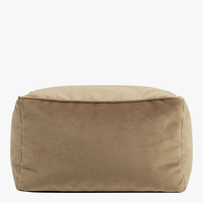 Pouf carré en velours Amara - Taupe
