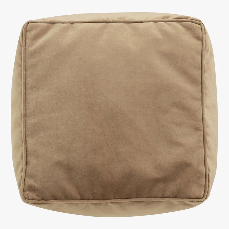 Pouf carré en velours Amara - Taupe