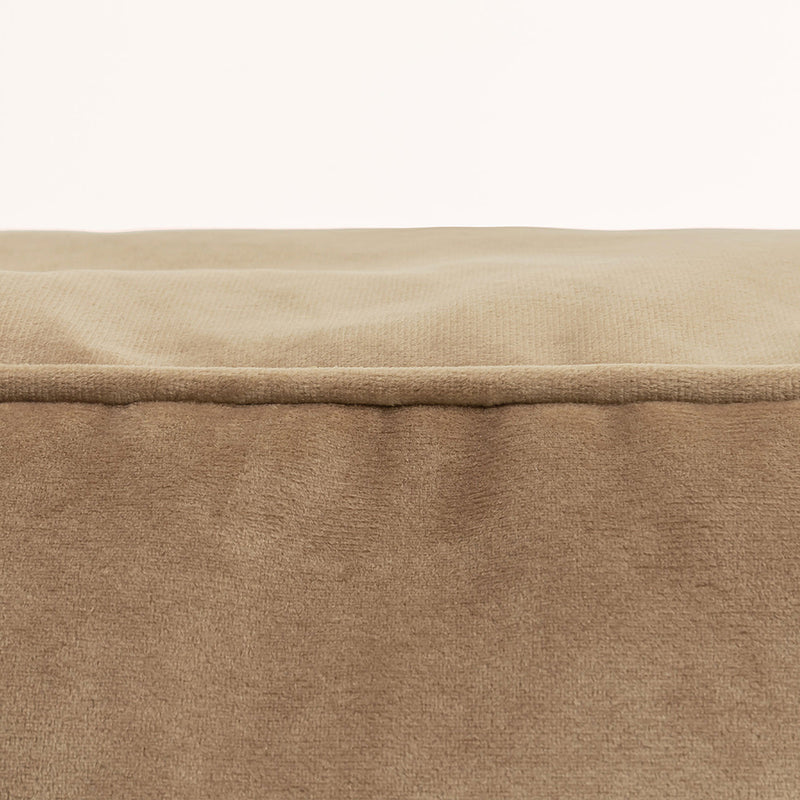 Pouf carré en velours Amara - Taupe