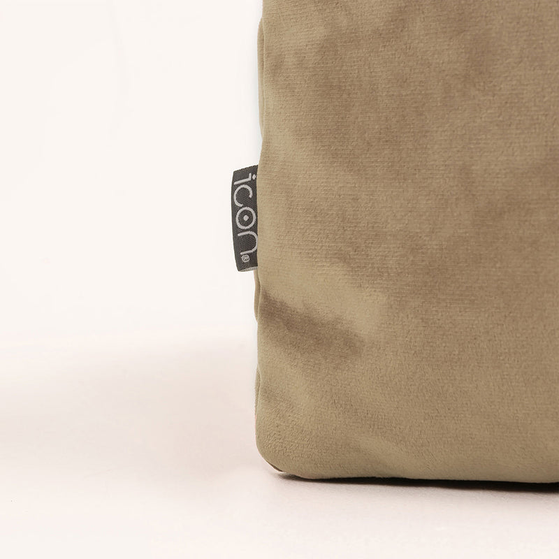 Pouf carré en velours Amara - Taupe