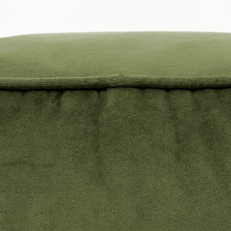 Pouffe carré Amara en velours – vert sauge