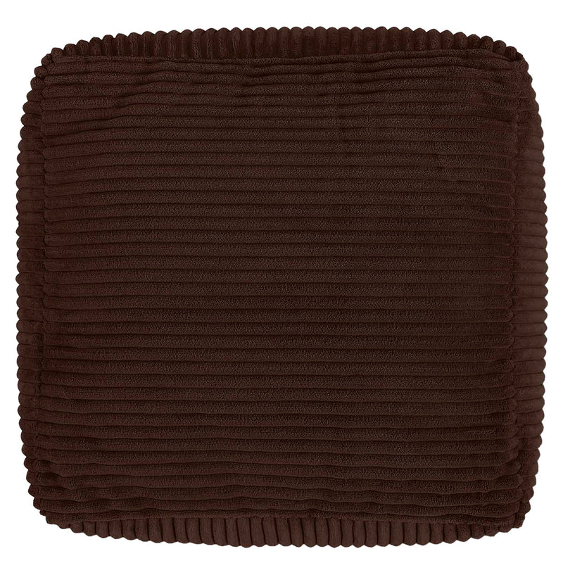 Repose-pieds en velours côtelé Amara, chocolat