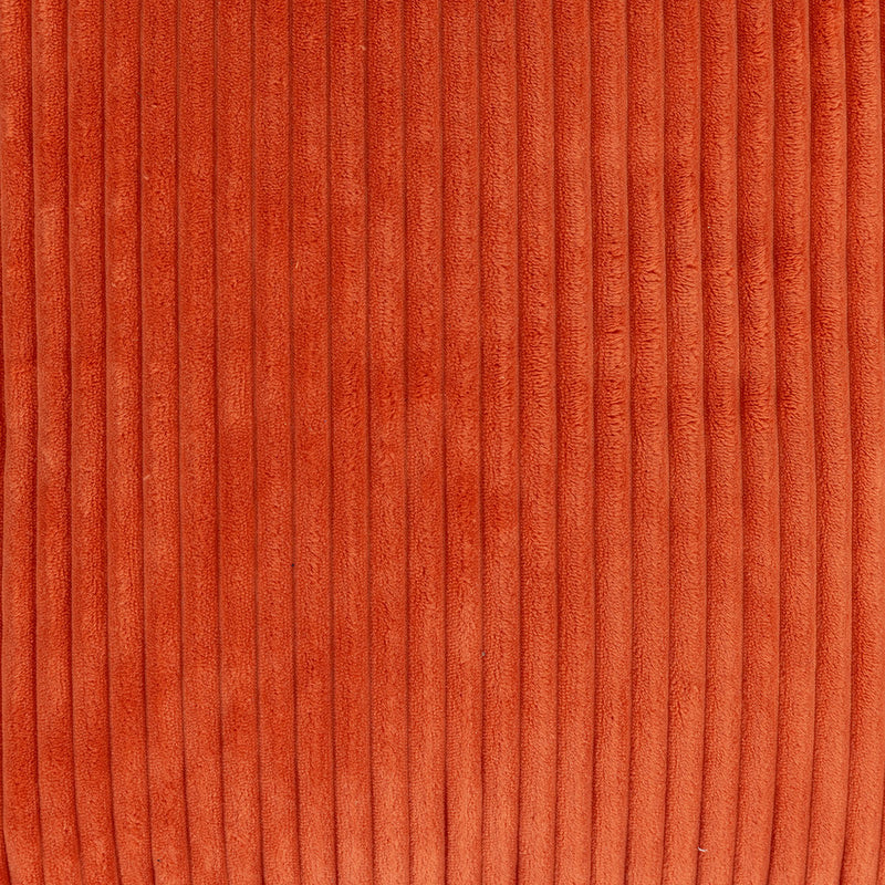 Repose-pieds en velours côtelé Amara, orange terracotta