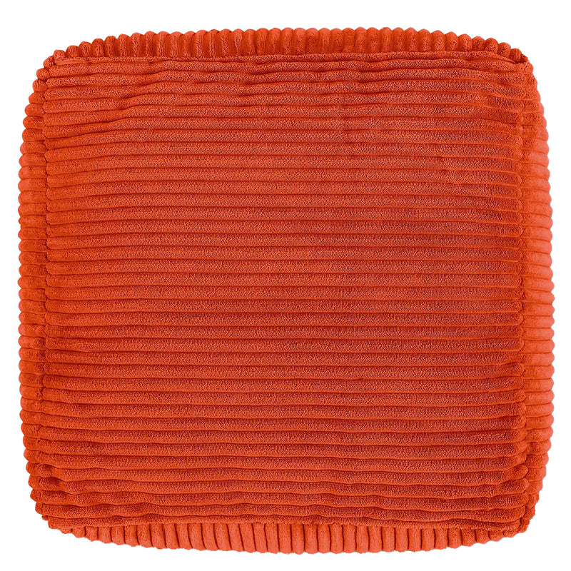 Repose-pieds en velours côtelé Amara, orange terracotta