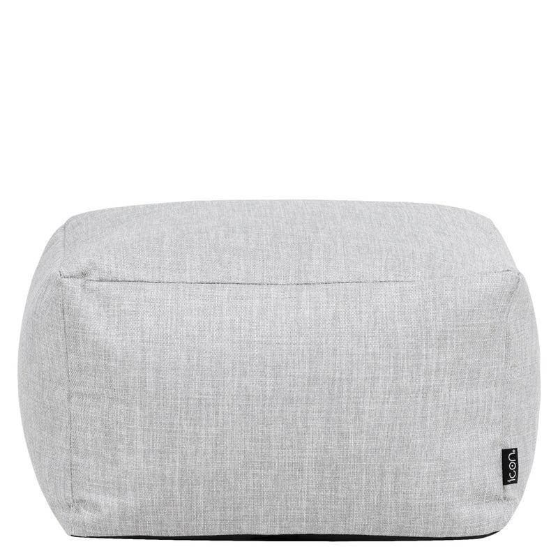 Pouf carré, en tissu, pour l'extérieur, Amara, gris