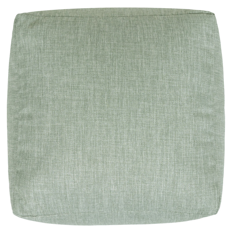Pouf carré, en tissu, pour l'extérieur, Amara, vert sauge