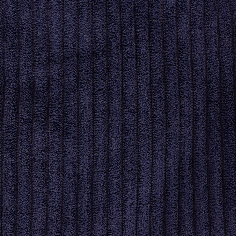 Pouf rond en velours côtelé Milano - Bleu marine