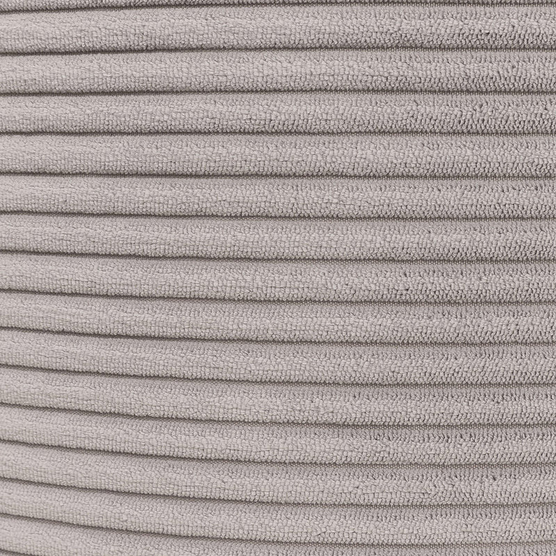 Pouf rond Milano en velours côtelé, gris 
