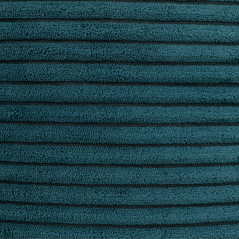 Pouf rond Milano en velours côtelé, bleu marine