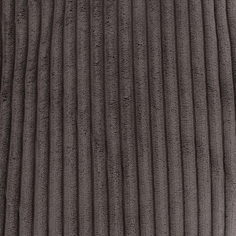 Pouf rond Milano en velours côtelé, gris antharite