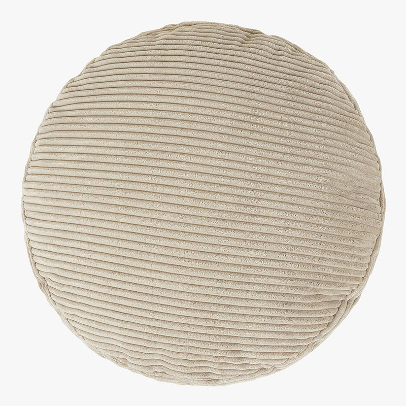 Pouf rond Milano en velours côtelé, pierre