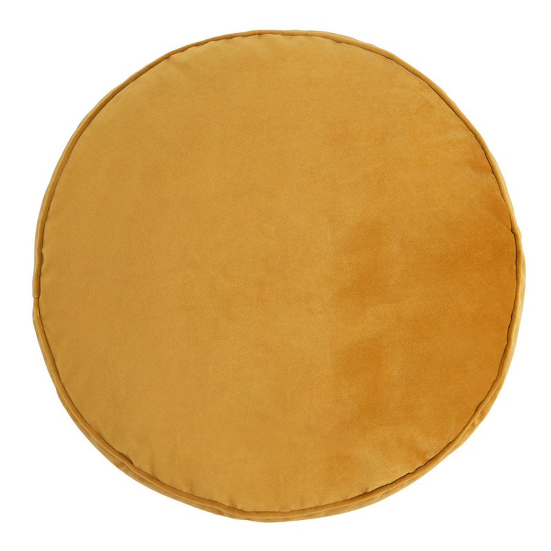 Pouf rond Milano en velours, jaune