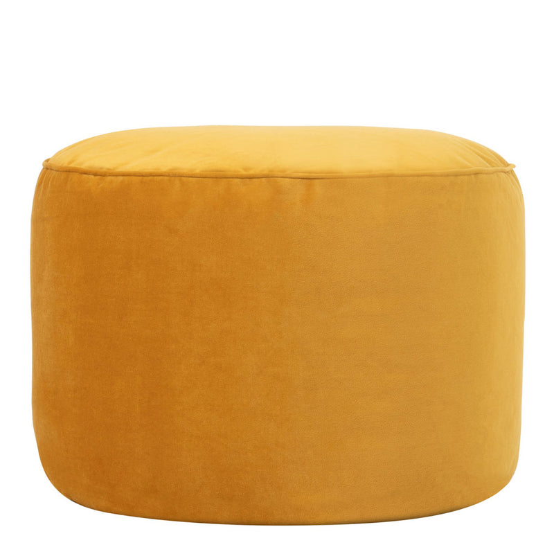 Pouf rond Milano en velours, jaune