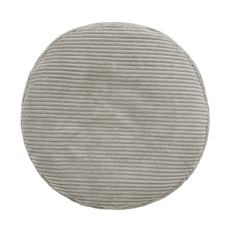 Pouf rond Milano en velours côtelé, gris 