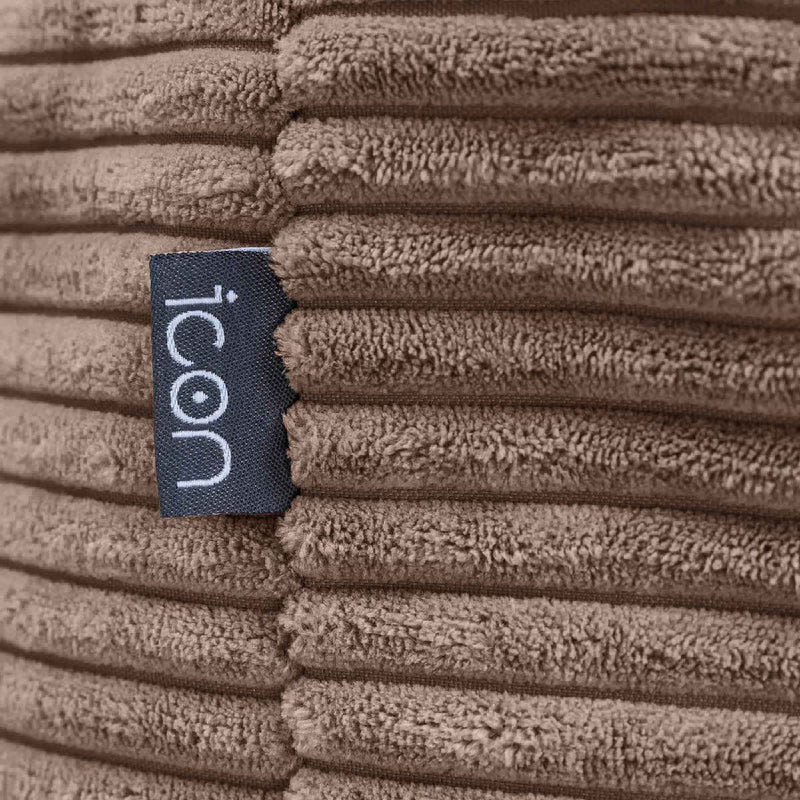 Pouf rond Milano en velours côtelé, brun moka