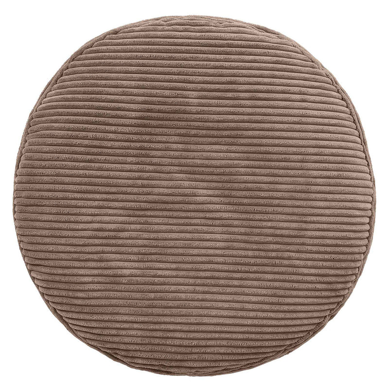 Pouf rond Milano en velours côtelé, brun moka