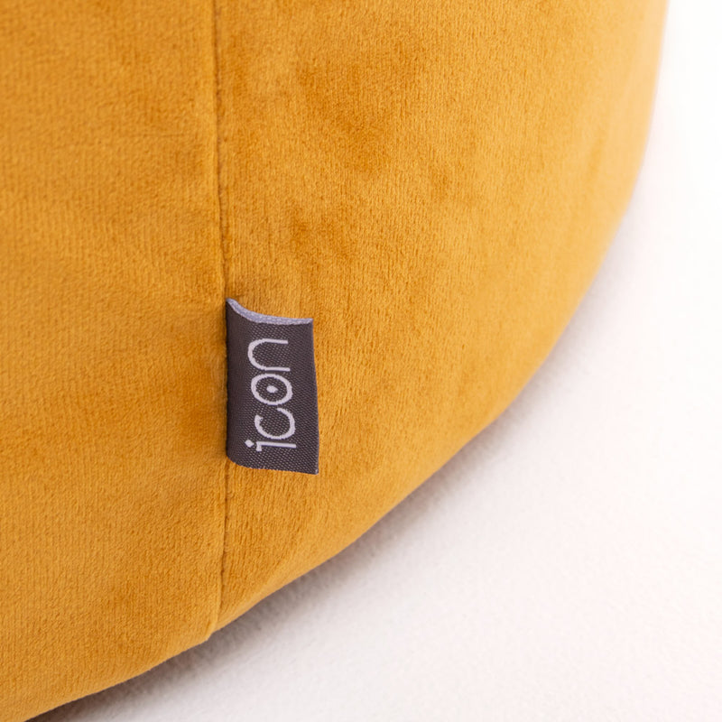 Pouf rond Milano en velours, jaune