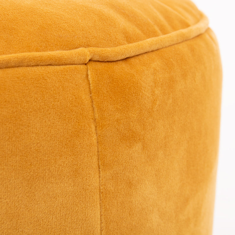 Pouf rond Milano en velours, jaune