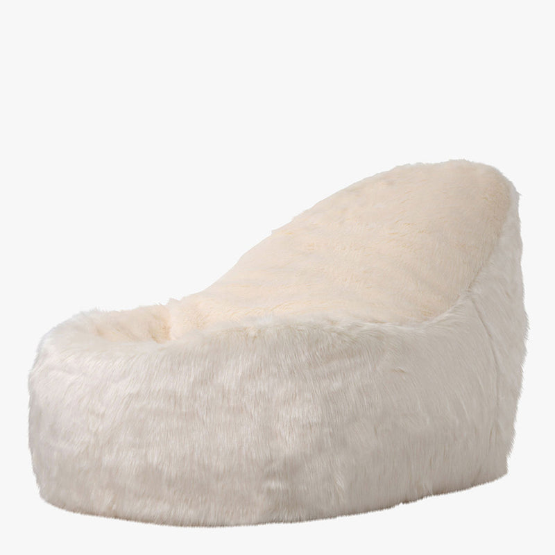 Pouf Géant Fauteuil Poire en Fausse Fourrure - Beige