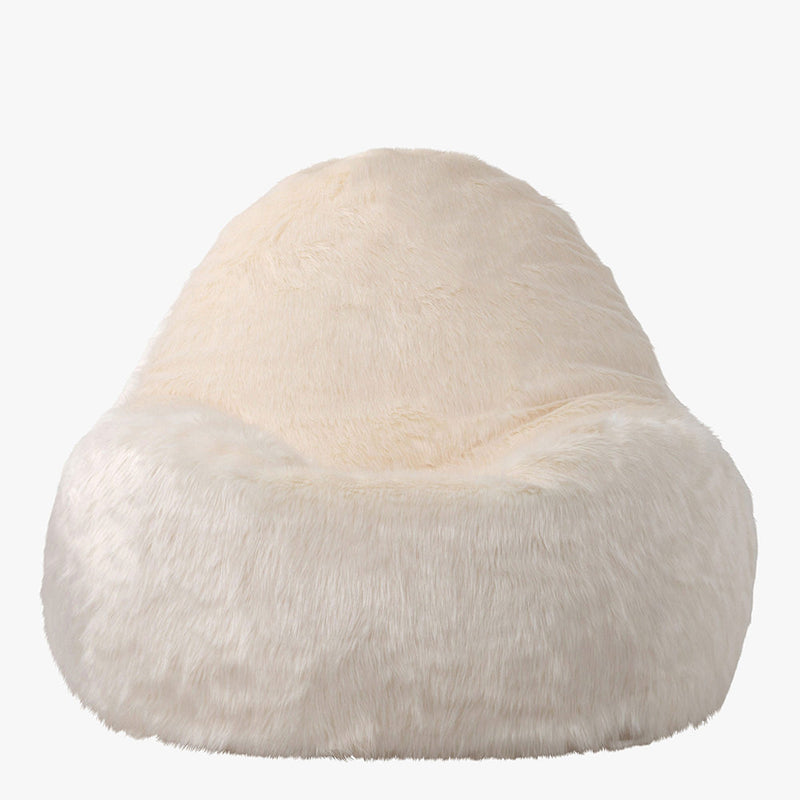 Pouf Géant Fauteuil Poire en Fausse Fourrure - Beige