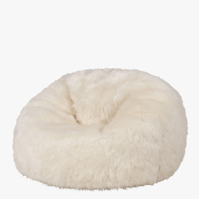 Pouf Classique En Fausse Fourrure De Luxe Pour Enfants Kingston - Beige