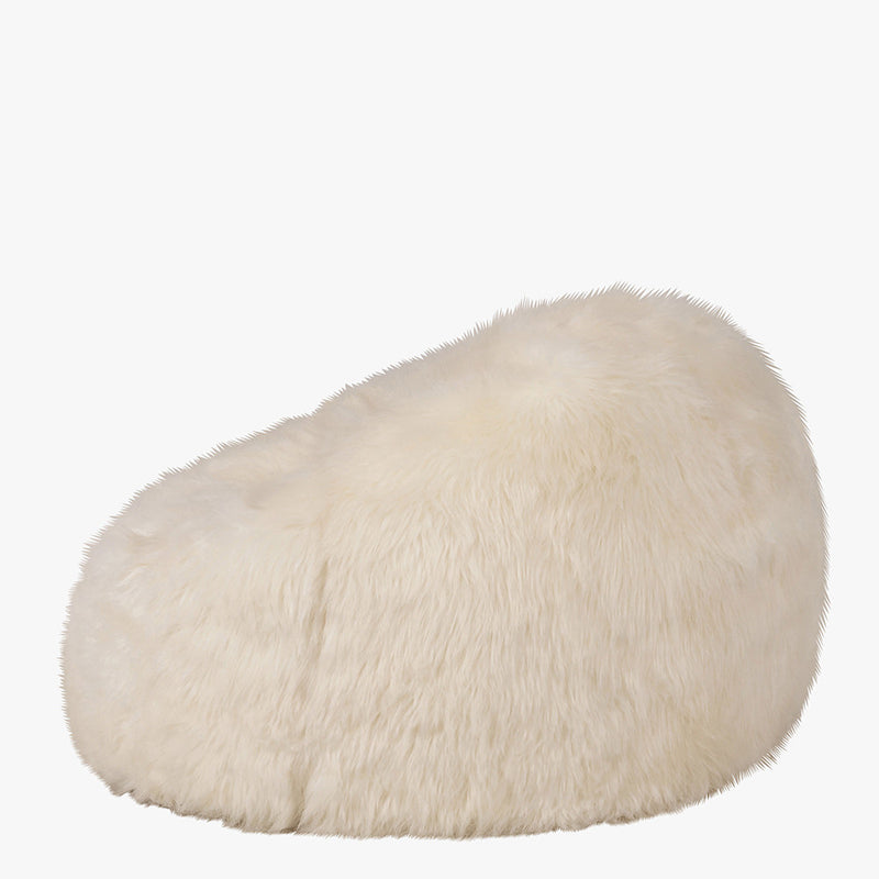 Pouf Classique En Fausse Fourrure De Luxe Pour Enfants Kingston - Beige