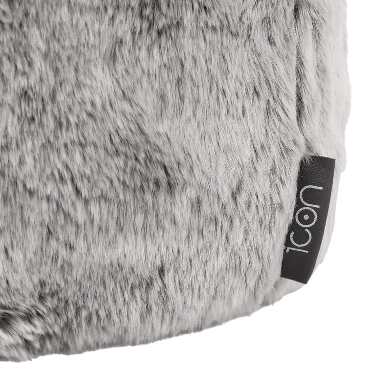 Fauteuil pouf méridienne enfant fausse fourrure, gris