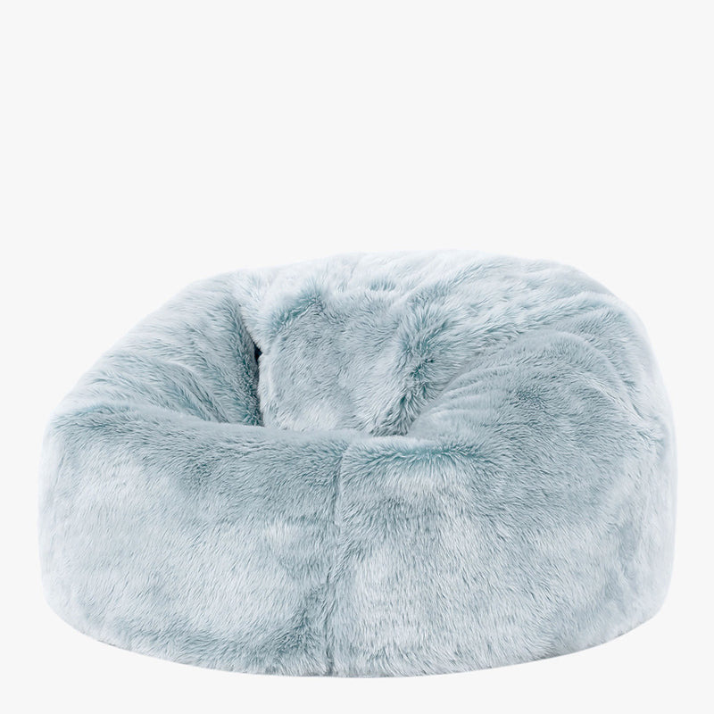Pouf classique de luxe en fausse fourrure Kids Kingston - Bleu clair