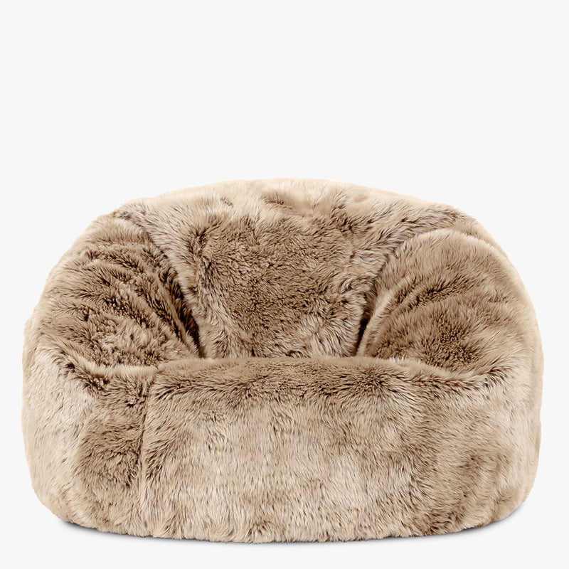 Pouf Classique en Fausse Fourrure de Luxe pour Enfants Kingston - Vison