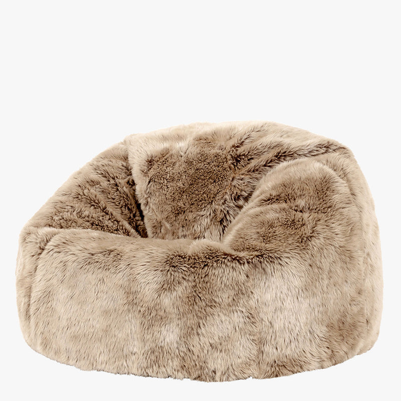 Pouf Classique en Fausse Fourrure de Luxe pour Enfants Kingston - Vison